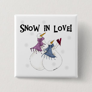 Snow in Love Snowman T-shirts and Gifts 15 Cm Square Badge