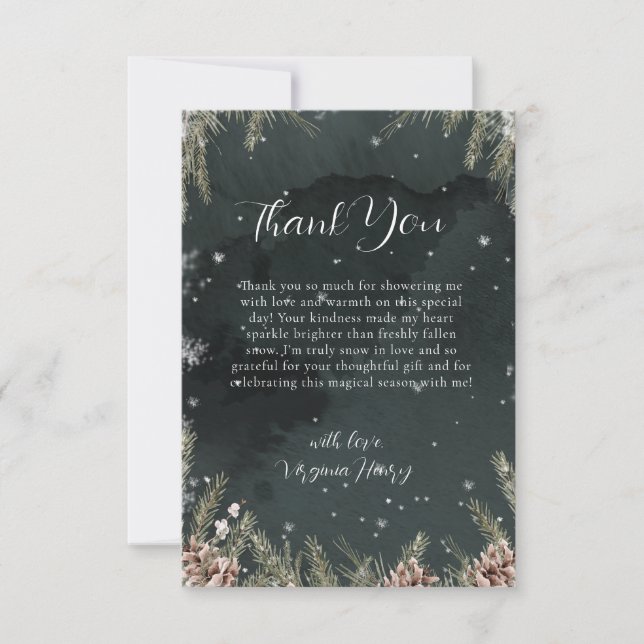 Snow In Love Thank You Card (Front)