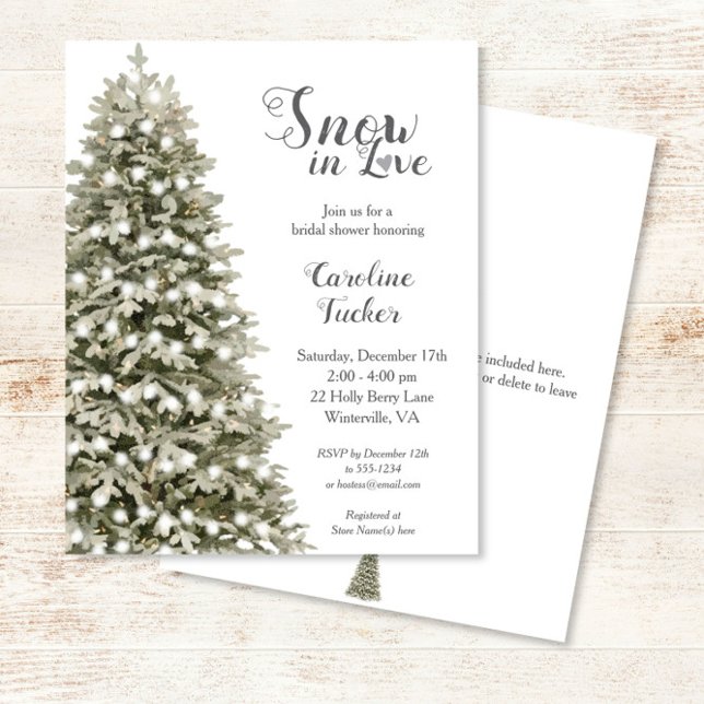 Snow in Love Tree Budget Bridal Shower Invite (Creator Uploaded)
