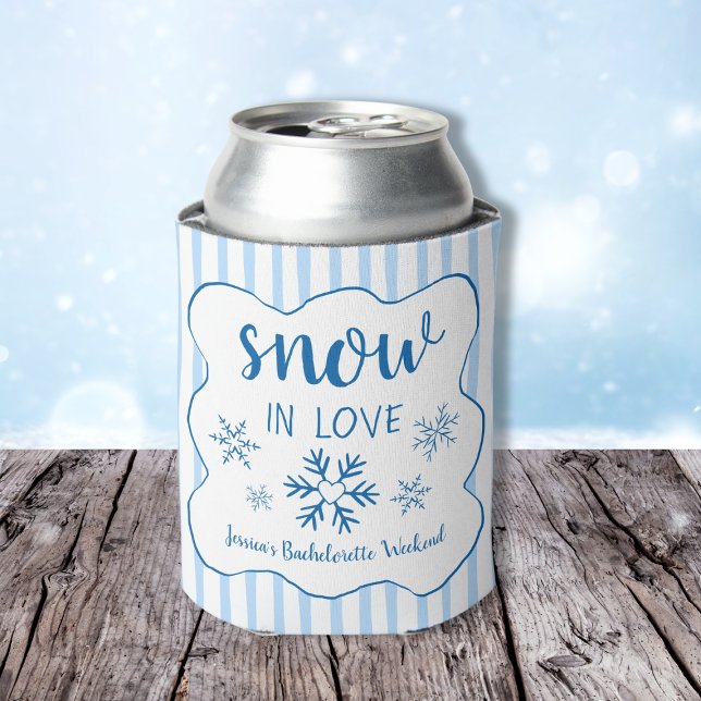 Snow In Love Winter Bachelorette Party Can Cooler (Snow In Love Winter Bachelorette Party Can Cooler)
