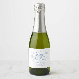Snow In Love Winter Bachelorette Party Champagne Sparkling Wine Label