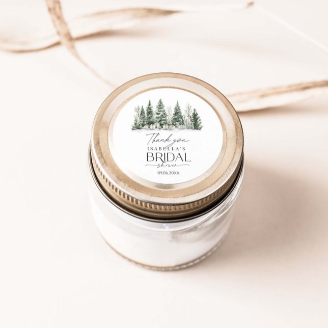 Snow In Love Winter Bridal Shower Classic Round Sticker (Creator Uploaded)