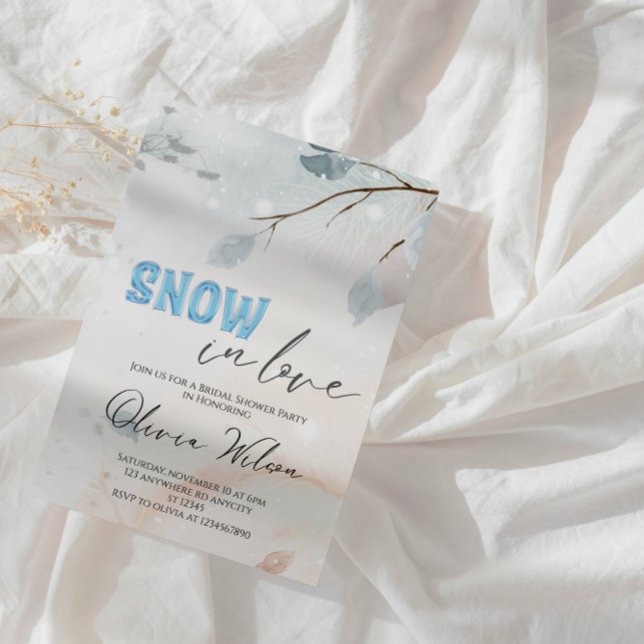 Snow in Love Winter Bridal Shower- Elegant Frost  Invitation (Creator Uploaded)