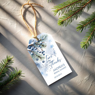 Snow in love winter bridal shower favours gift tags