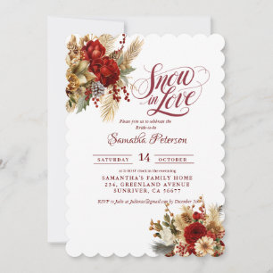 Snow in love winter bridal shower invitation