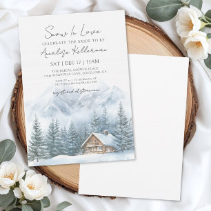 Snow In Love Winter Bridal Shower Invitation