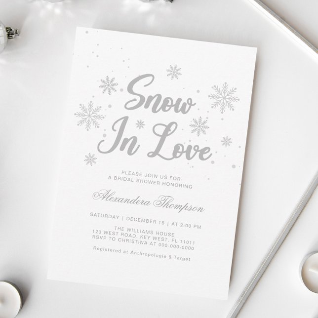 Snow In Love Winter Bridal Shower Invitation (Creator Uploaded)