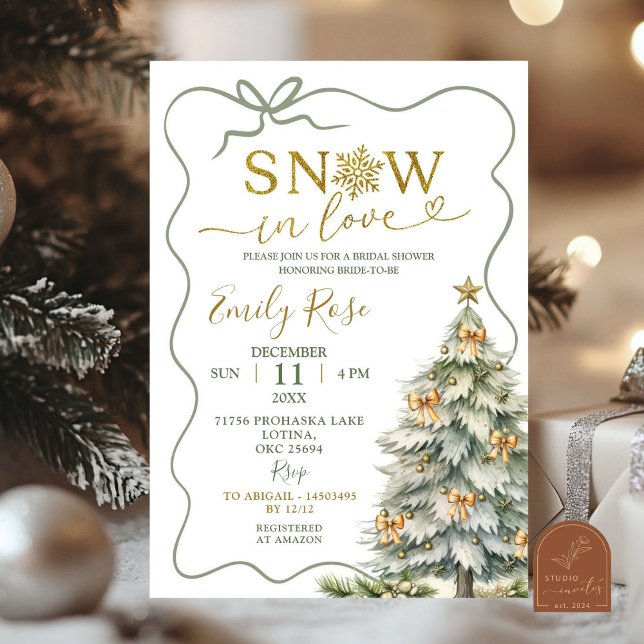 Snow in Love Winter Bridal Shower Invitation (Creator Uploaded)