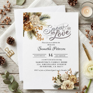 Snow in love winter bridal shower invitation