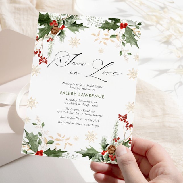 Snow in Love Winter Bridal Shower  Invitation (Creator Uploaded)