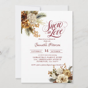 Snow in love winter bridal shower invitation