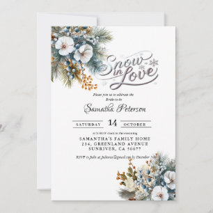 Snow in love winter bridal shower invitation