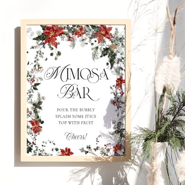 Snow in Love Winter Bridal Shower Mimosa Bar Poster (Creator Uploaded)