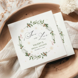 Snow in Love Winter Bridal Shower Napkin