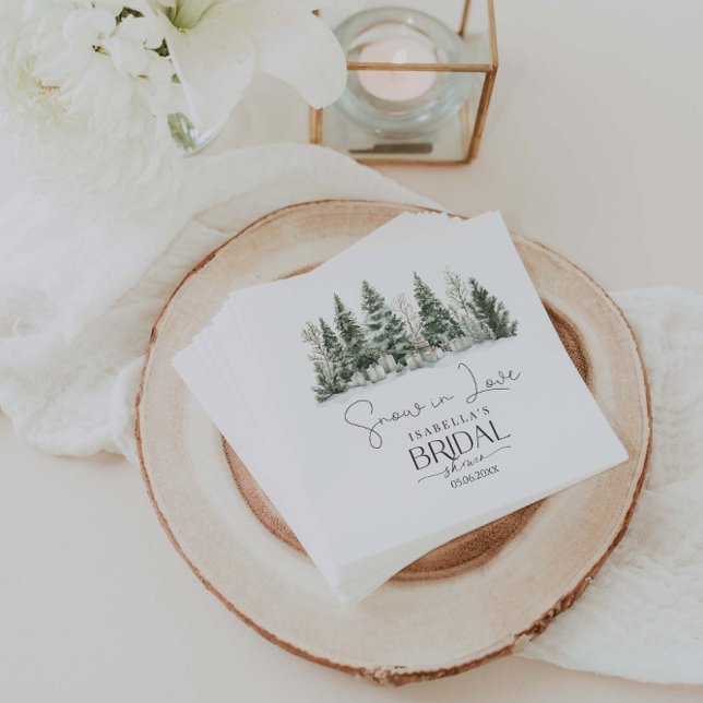 Snow In Love Winter Bridal Shower Napkin (Creator Uploaded)