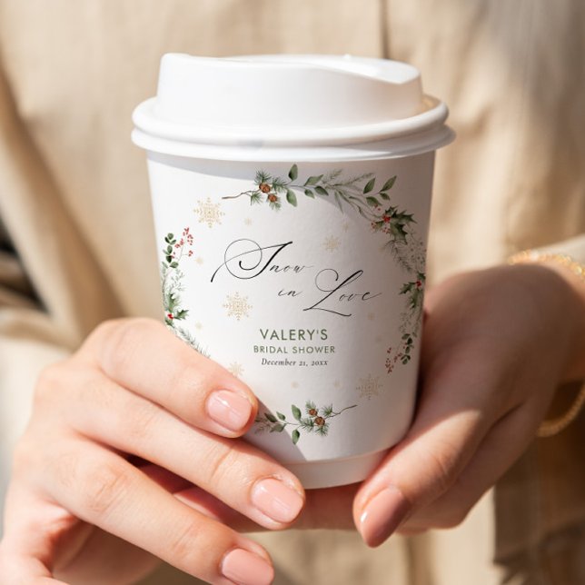 Snow in Love Winter Bridal Shower Paper Cups (Creator Uploaded)