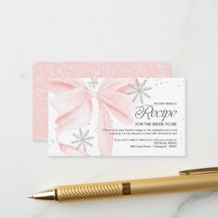 Snow in Love Winter Bridal Shower Recipe Request Enclosure Card