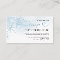Snow in Love Winter Bridal Shower Recipe Request