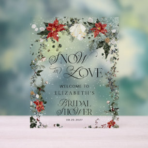 Snow In Love Winter Bridal Shower Welcome Acrylic Sign