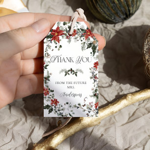 Snow in Love Winter Floral Bridal Shower Gift Tags