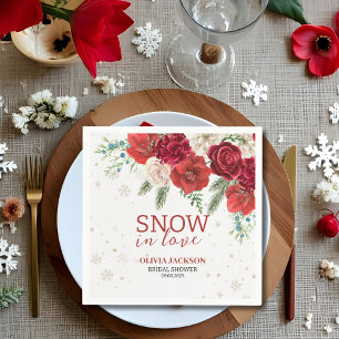 Snow in Love Winter Rustic Snowflake Bridal shower Napkin