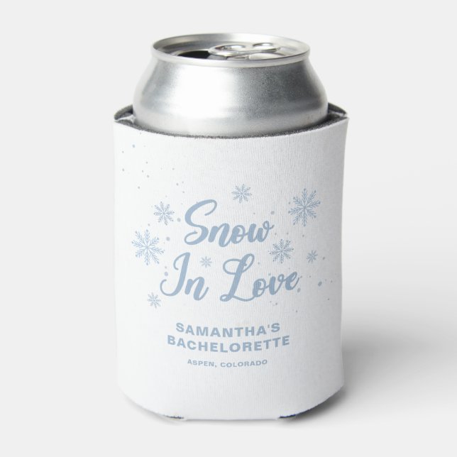 Snow in love Winter Ski Bachelorette Favour Can Cooler (Can Front)