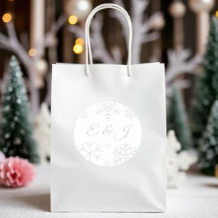 Snow In Love Winter Wedding Classic Round Sticker