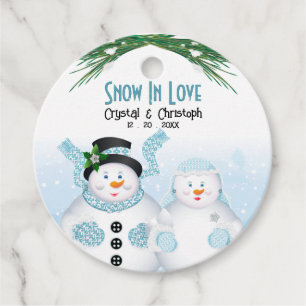Snow In Love Winter Wedding Favour Tags