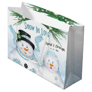 Snow In Love Winter Wedding Large Gift Bag