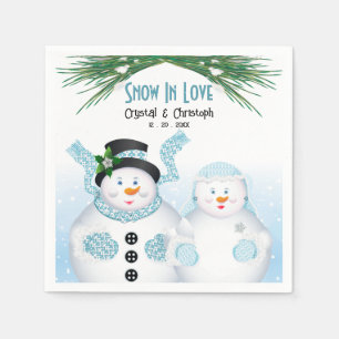 Snow In Love Winter Wedding Napkin