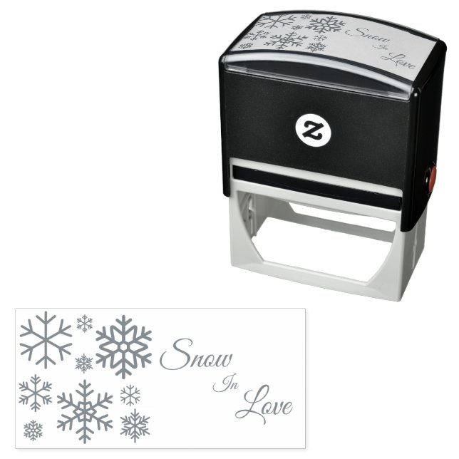 Snow In Love Winter Wedding Self-inking Stamp (In Situ)