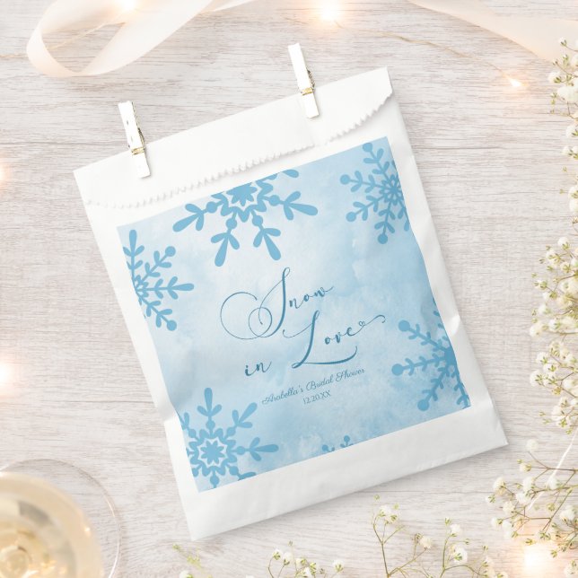 Snow In Love Winter Wonderland Bridal Shower Favour Bags (Clipped)