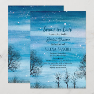 Snow in Love Winter Wonderland Bridal Shower Invitation