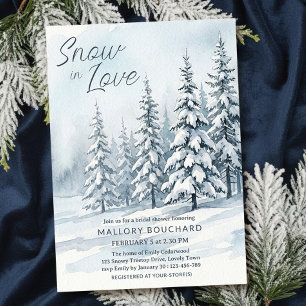 Snow In Love Winter Wonderland Bridal Shower Invitation