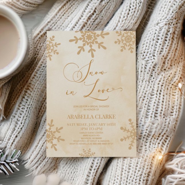 Snow In Love Winter Wonderland Bridal Shower Invitation (Creator Uploaded)
