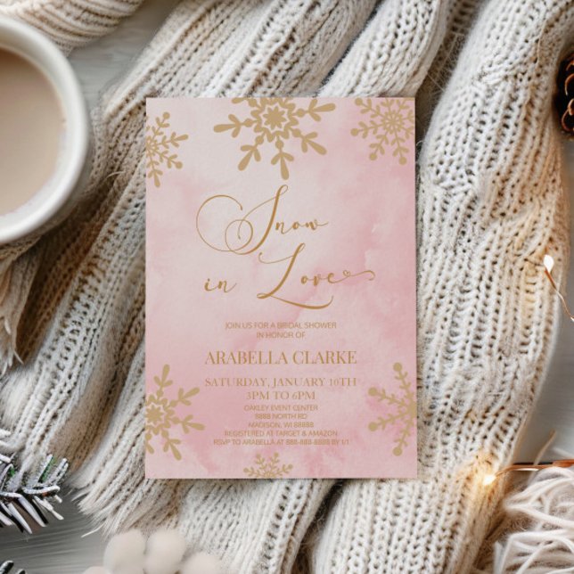 Snow In Love Winter Wonderland Bridal Shower Invitation (Creator Uploaded)