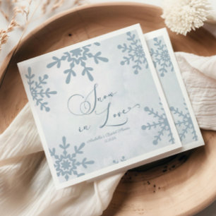 Snow In Love Winter Wonderland Bridal Shower Napkin