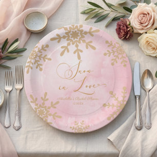 Snow In Love Winter Wonderland Bridal Shower Paper Plate