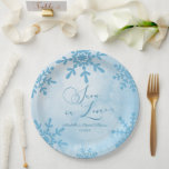 Snow In Love Winter Wonderland Bridal Shower Paper Plate<br><div class="desc">These are Snow In Love Blue Winter Wonderland Bridal Shower Paper Plates!</div>