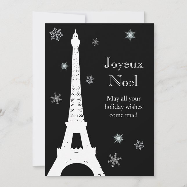 Snow in Paris Holiday Card (Front)