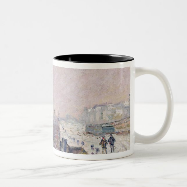 Snow in Rouen Two-Tone Coffee Mug (Right)