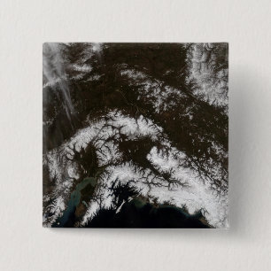 Snow in south central Alaska 15 Cm Square Badge