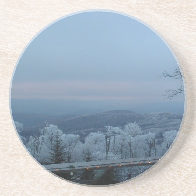 Snow in the Blue Ridge Mountains Coaster (Front)