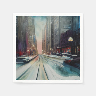 Snow In The City Napkin