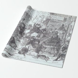 SNOW IN THE CITY Vintage Christmas Wrapping Paper