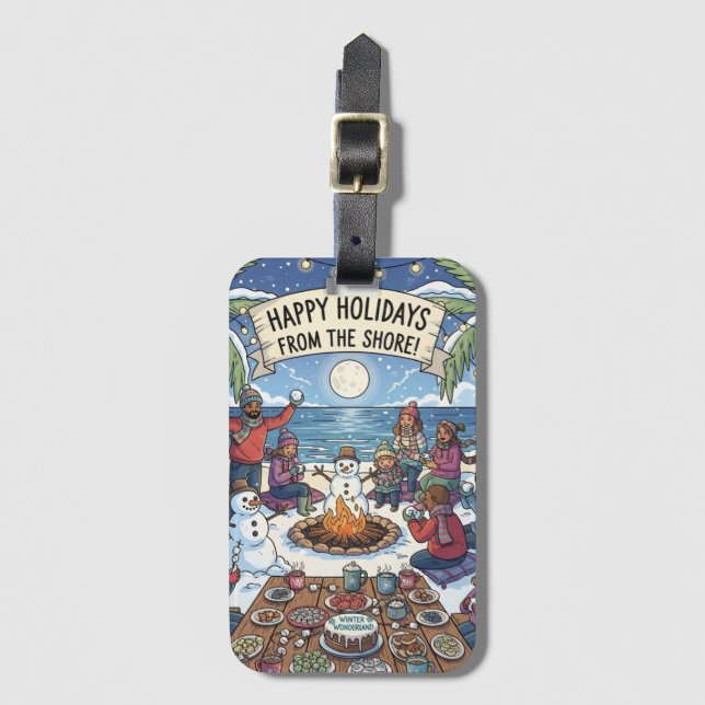 Snow in the Seashore Luggage Tag (Front Vertical)