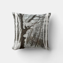 Snow in the woods 1 LS Throw Pillow