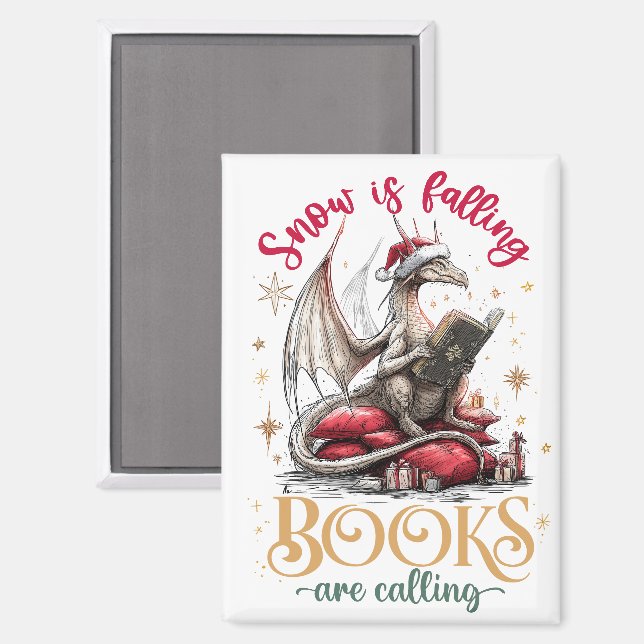 Snow Is Falling, Books Are Calling  Magnet (Front/Back)