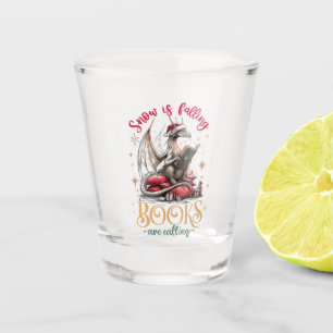 Snow Is Falling, Books Are Calling Shot Glass