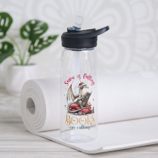 Snow Is Falling, Books Are Calling Water Bottle